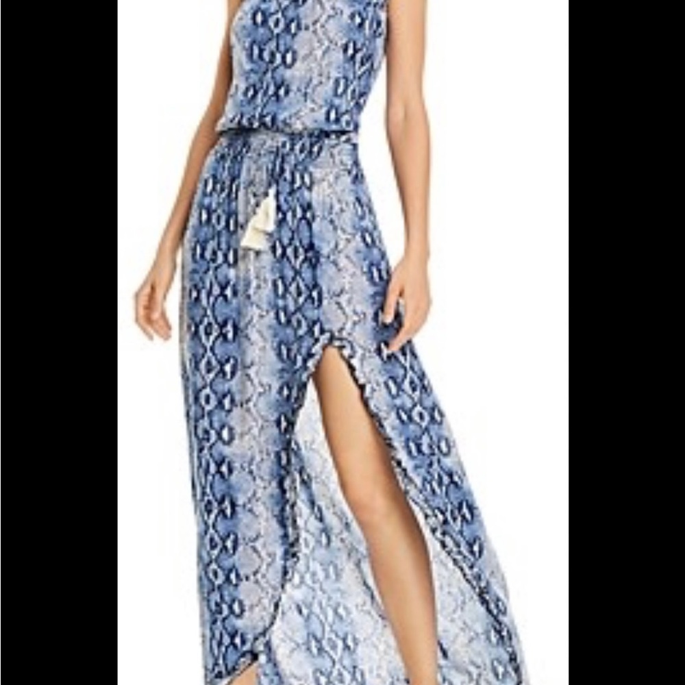 Surf Gypsy Blue Snakeskin Print Cover-Up Size Small